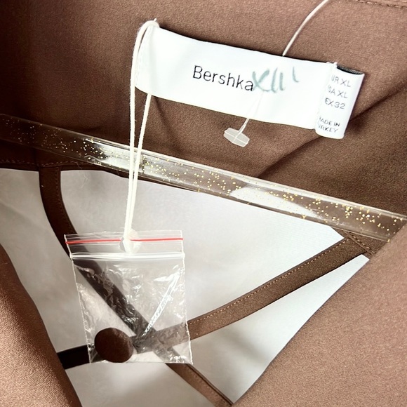 BERSHKA |🤎 Chocolate Brown Open-Back Cropped Co-Ord Blazer Top ✨NWT!✨ - Picture 6 of 12